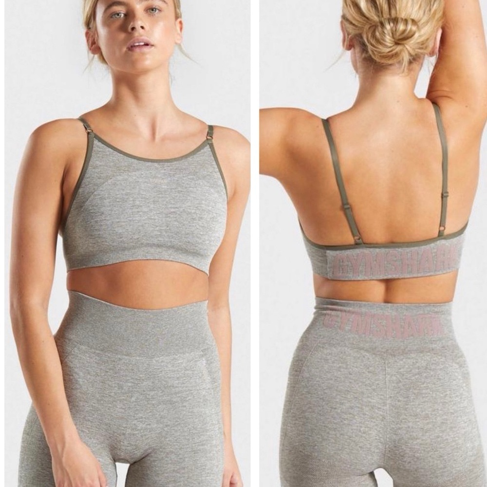 Gymshark Flex Strappy Sports Bra - Khaki